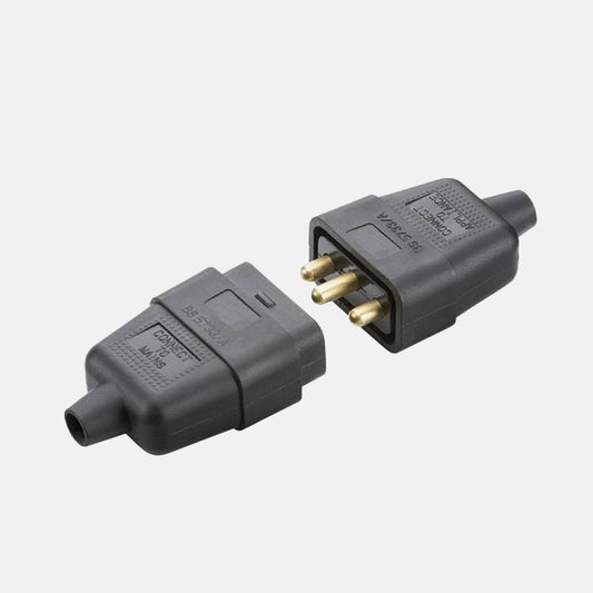 Knightsbridge SN2121B 10A 3 PIN CABLE CONNECTOR Black