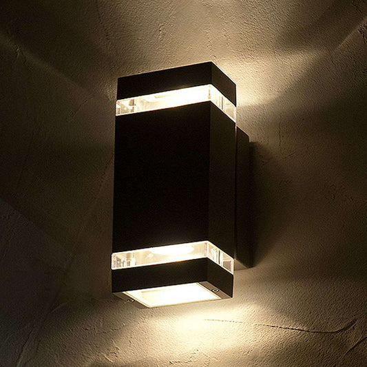 Focus LED Anthracite Outdoor Modern Rectangular Up & Down Wall Light