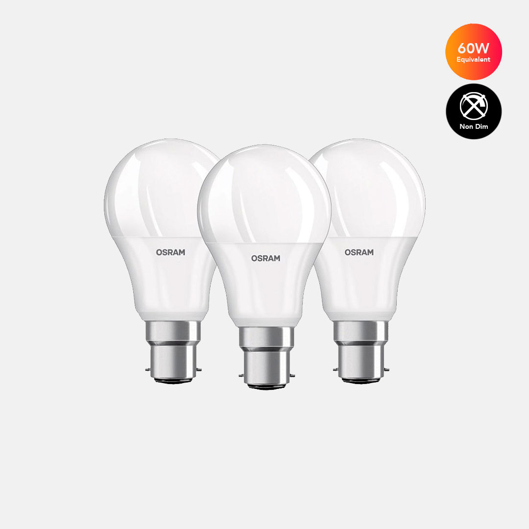 OSRAM 3 Pack Classic LED bulb B22d 8.5W 2700K