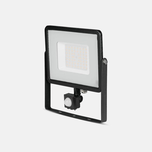 V-TAC 50w LED SMD PIR Sensor Floodlight Samsung Chip Black Body